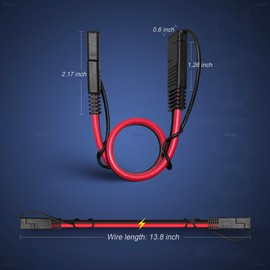 2PCS 10 Gauge 2 Pin Quick Disconnect Polarized Wire Harness 12in SAE Connector Bullet Lead Cable for Motorcycle Boat Car Tractor