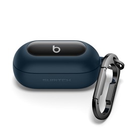SURITCH Cases for Beats Solo Buds 2024 Case Cover, Magnetic Protective Covers for Beats Solo Buds Wireless Earbuds, Rugged Bumper Case with Magnetic Lok & Carabiner & Keyring & Cleaning Kit, Navy