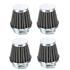 4 Pack Universal Performance High Flow Clamp On Chrome Pod Air Filter Intake Cleaner 35mm Motorcycle Scooter ATV UTV Cafe Racer Dirt Bike Moped