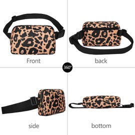 VOROLO Waist Pack for Running Fanny Pack for Women and Men Crossbody Belt Bag Bum Bag with Adjustable Strap for Sports leopard Yellow-1