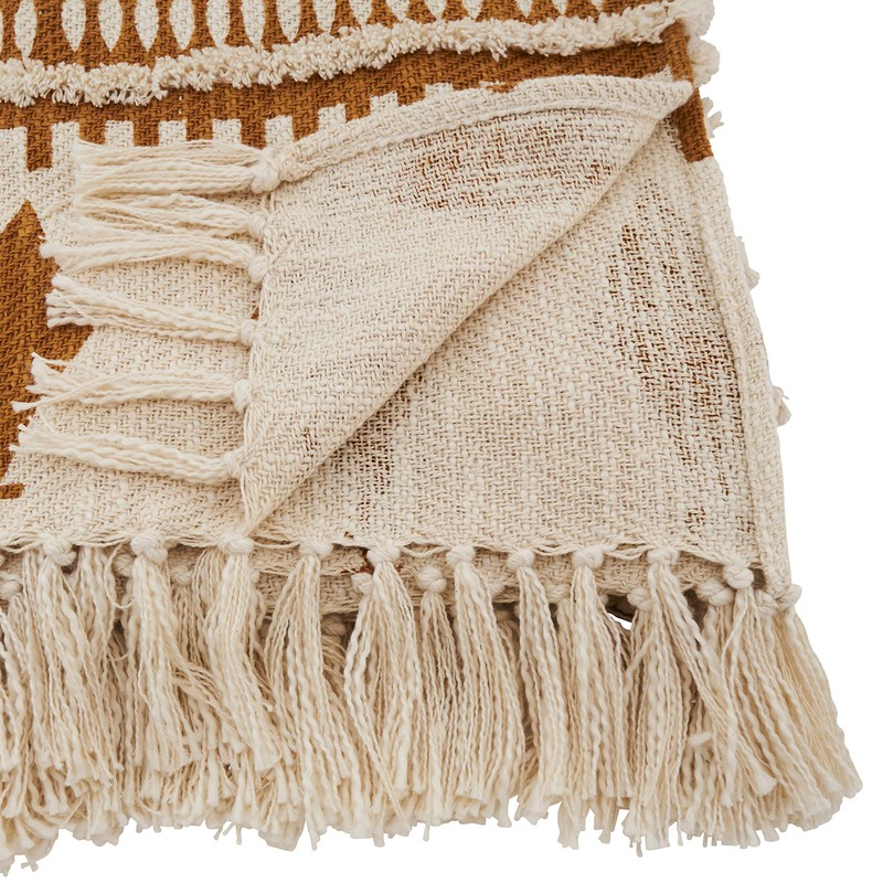 SARO LIFESTYLE Printed Throw with Embellished Design