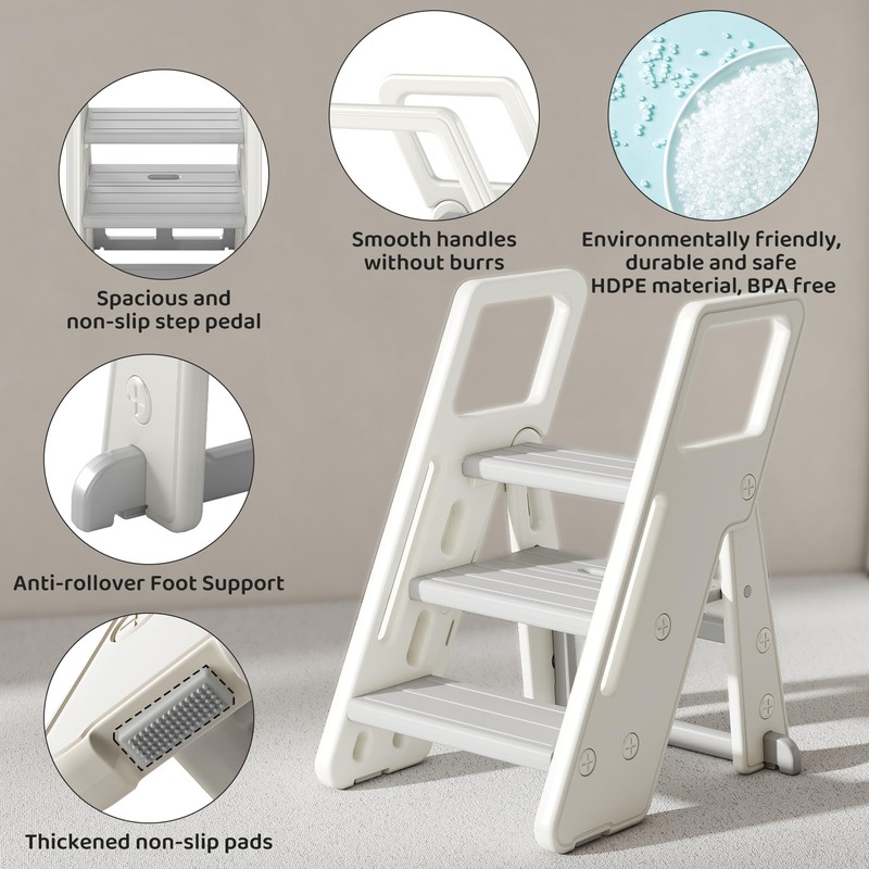 CuFun Toddler Step Stool for Bathroom Sink Kitchen Counter,Adjustable 2
