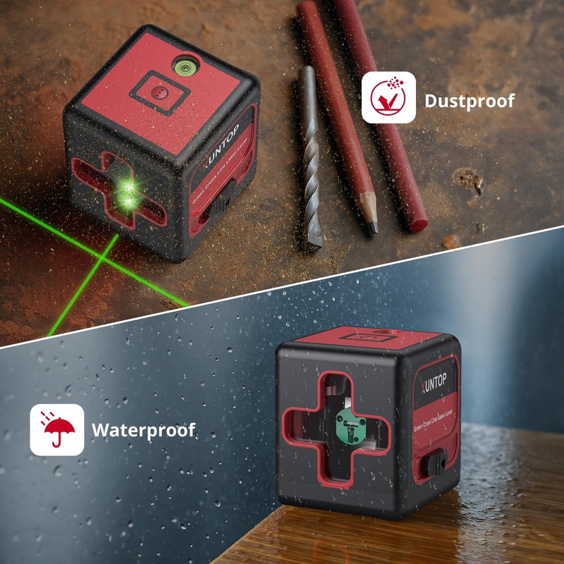 XUNTOP 100Ft Laser Level Self Leveling (±3°) with ±1.5mm/5m Accuracy