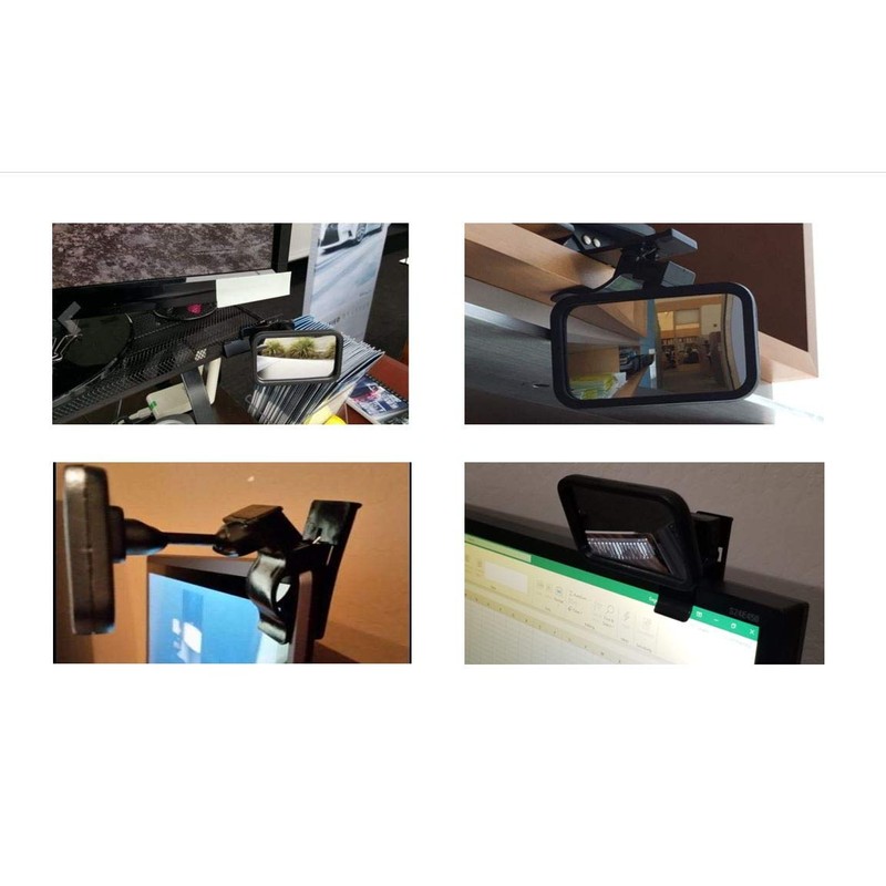 Clip-On Rear View Mirror for PC Monitors or Anywhere by