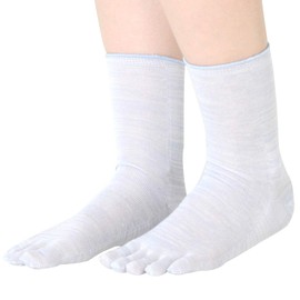 Kinuya Childeri Socks/100% Silk Five Toe Socks, blue, (sky)