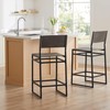 Simple Deluxe Faux Leather Counter Height Bar Stools Set of
