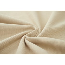 VEIISAR Men's Heavy Weight Crew Neck 100 Cotton Pique Thick T-Shirt（T65ZD Beige S）