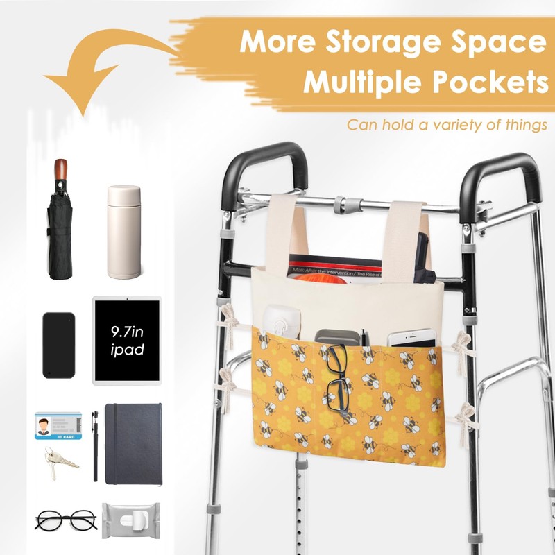 TOGETRUE Walker Bag, Handy Walker Basket with Water Cup Holder,