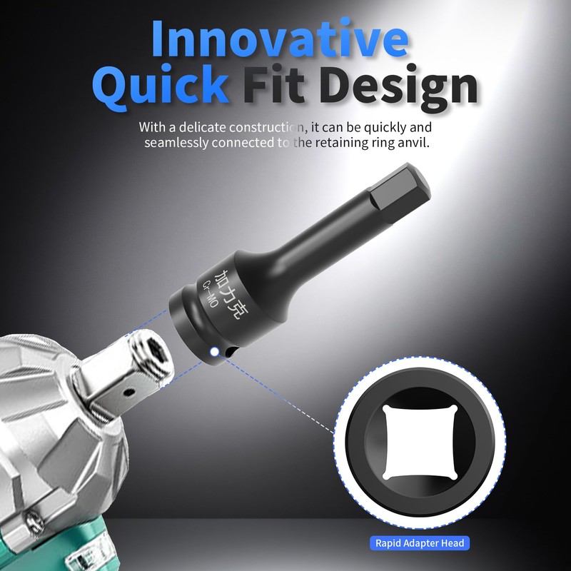 Skweawert 1/2" Drive H13(13mm) Impact Hex Bit Socket Metric 3"