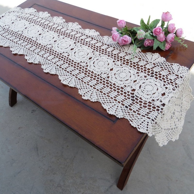 yazi Hand Woven Doily Fancy Lace Coaster Tablecloth Antique Table