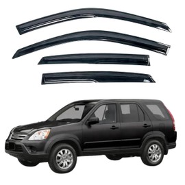 KPY Window Visor Compatible with Honda CR-V 2002-2006 (CRV), 4PC Rain Guard Side Window Vent Deflectors Tape-On Mugen Style, 2002 2003 2004 2005 2006