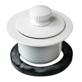 Westbrass D331-50 1-1/2-Inch NPSM Coarse Thread Twist & Close Bath Drain, Powder Coat White