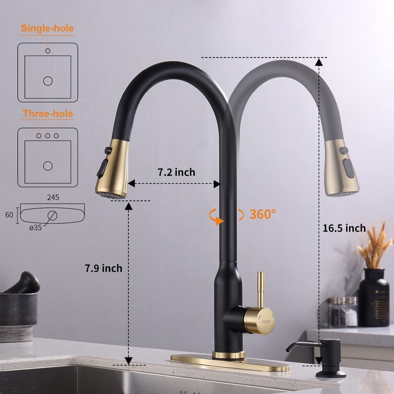 Touch Kitchen Faucet,KEER Smart Kitchen Sink Faucet with Pull Down