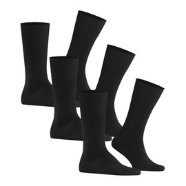 FALKE Herren Socken Airport 3-Pack M SO Wolle Baumwolle einfarbig 3 Paar, Schwarz (Black 3000), 45-46