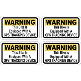 StickerTalk Bike Equipped with GPS Tracking Stickers, 2.5 inches by 1.5 inches
