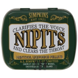 Nipits Liquorice Pellets Menthol Flavour (Imps) Pocket-Size Tins 12 g (Pack of 3)