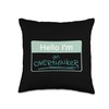 Overthinker Name Tag Throw Pillow