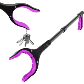 Grabber Reacher Tool - 2 Pack - Latest Version Long 19/32 Inch Foldable Pick Up Stick - Strong Grip Magnetic Tip Lightweight Trash Picker Claw Reacher Grabber Tool for Elderly Reaching, Luxet (Pink)