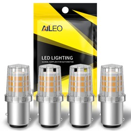 AILEO 1157 LED Bulb Amber Yellow, Super Bright 12V BAY15D 2057 2357 7528 LED Turn Signal Light Bulbs for Front and Rear Blinker, Brake, Tail, Parking Lights, for Car, RV, Trailer, Boat, Pack of 4