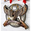 Ebros Gift Western Bald Eagle With 2 Rifle Shotguns Cowboy