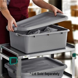 Soro Essentials- 21-1/2" x 15" x 7" Deep Commercial Bus Box Tub Gray Color Plastic - Tote Box Tubs Box Utility Bus Tub Food Service Bus Tub Wash Basin Dish Tub Storage Organizer for Kitchen