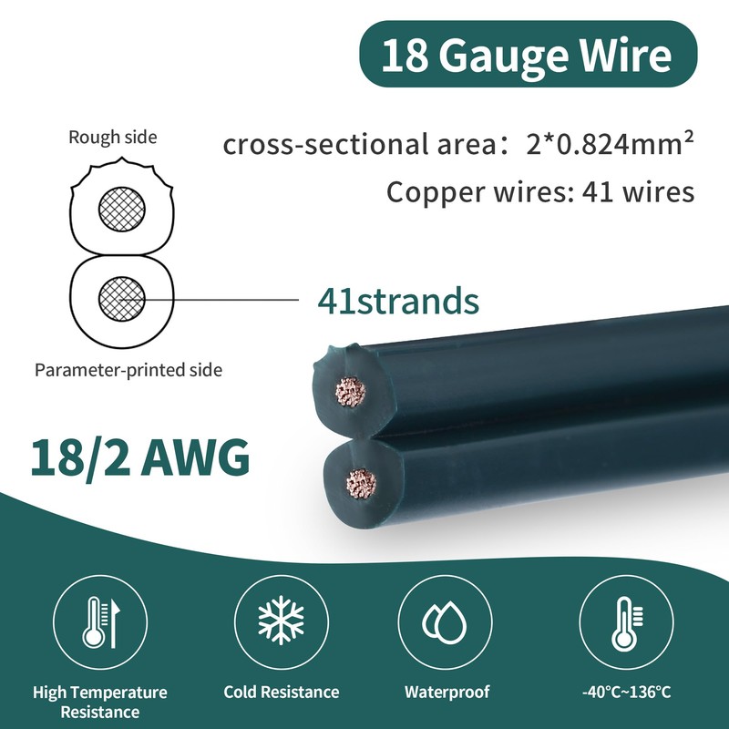 SPTDACSFP SPT-1 50FT 18/2 Electrical Wire, 18 Gauge 2 Conductors