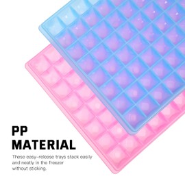 Hemoton 2pcs 96 Cavities Diamond Shape Ice Cube Trays Plastic Ice Box Easy-release Ice Making Mold Kitchen Accessories (Random Color)