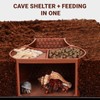 Hermit Crab Hideout with Dual Food Bowls, 2-in-1 Cave Shelter