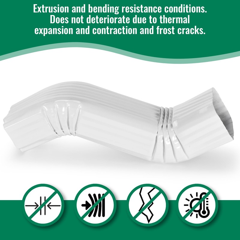 Downspout Leader Downspout Offset 2x3 White Style A (Offset 3")