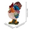 FJ FENGZHIJIE Chicken Trinket Box with Golden Crystal Enamel Design,