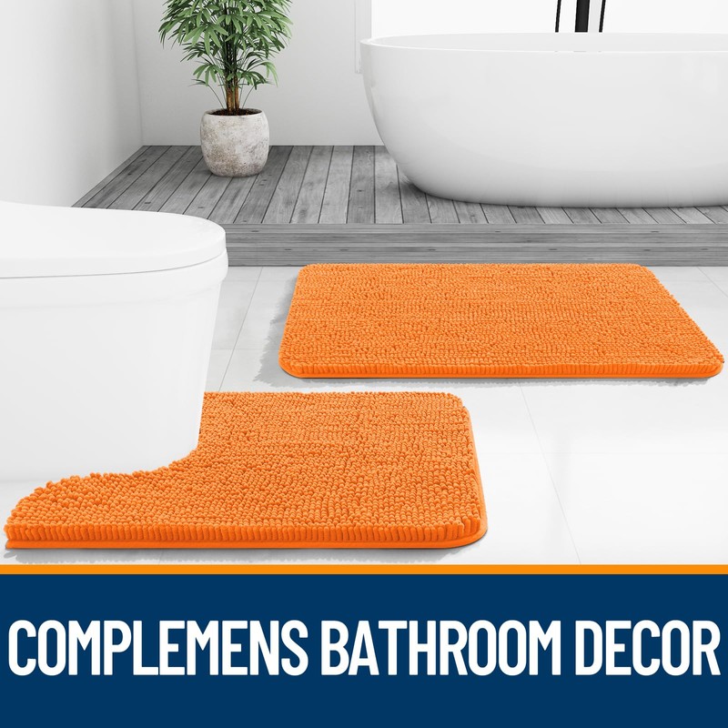 OLANLY Bathroom Rugs 36x24, Extra Soft Absorbent Chenille Bath Rugs,