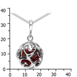Ostsee-Schmuck Necklace with Pendant – Svenja – Silver 925/000 – Amber, Amber