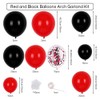 124Pcs Red and Black Balloons Garland Kit, Different Sizes Confetti