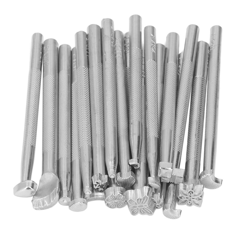 20Pcs Leather Stamping Tools Different Patterns High Hardness Anti Rust