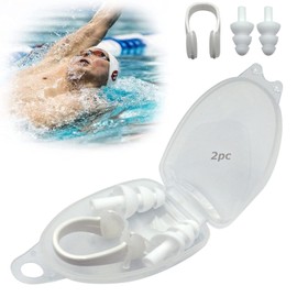 Charming Decor Nose Clip, Nose Plug, Set of 2, Swimming, Suitable for Kids, Adults, One Size Fits Most, Anti-Shedding, Reusable, Comfortable, Unisex, Suitable for Beginners to Swimming, Storage Case
