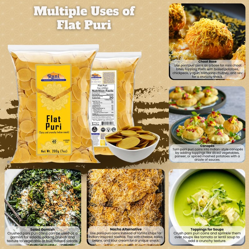 Rani Pani Puri Coins 7oz (200g) 80-85 Coins ~ Uncooked,