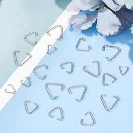 PH PandaHall 560pcs Open Jump Rings Bails 4 Sizes Triangle Open Jump Rings Silver Pinch Bails Hanger Connectors Pendant Buckle for Tree Decoration Keychain Bracelet Earring Jewelry Making