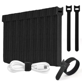 MVYC 240PCS 6 Inch Cable Ties- Hook and Loop Reusable Wire Ties for Cable Management Cord Bundling General Organization Black