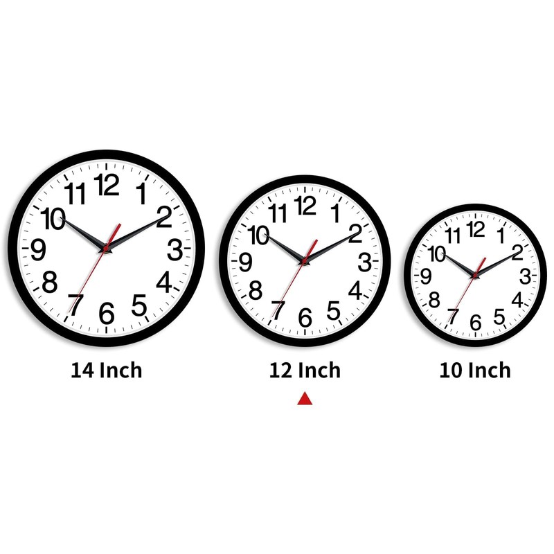 Rohioue 12 Inch Wall Clock Modern Battery Operated Silent Non