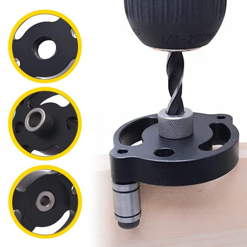 Mesee Dowel Drill Guide, Doweling Jig Kit, 3-Hole Punch Positioner,