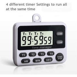XREXS 4 Channels Digital Kitchen Timer