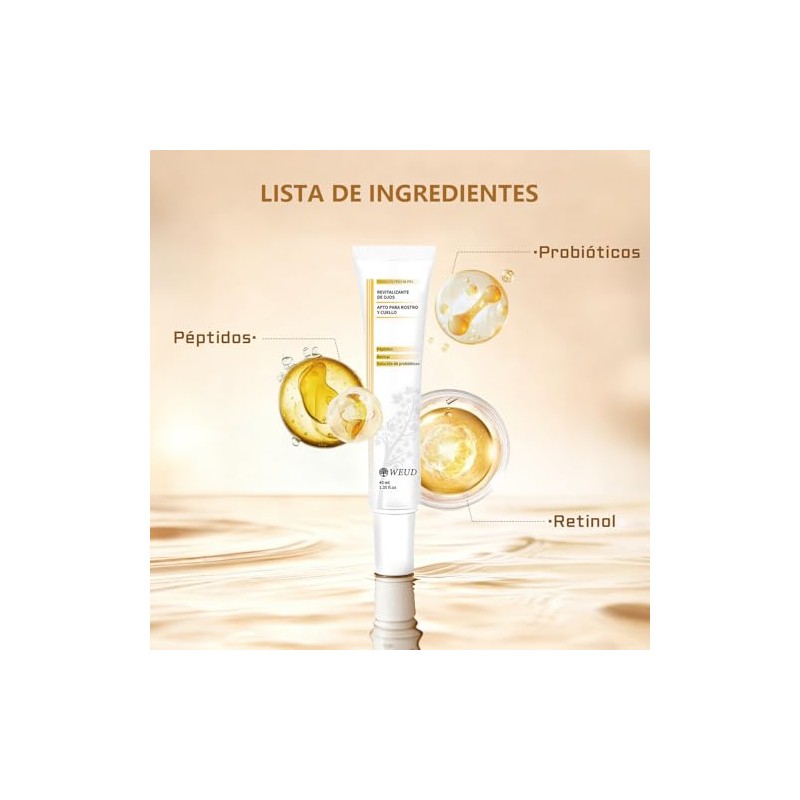WEUD Contorno de Ojos con Retinal, Péptidos y Probióticos, Crema