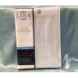 LIBA 72”X 72” Clear Shower Curtain Liner Peva Antibacterial, Rust Proof Grommets