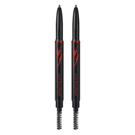 Ybf Beauty - Lápiz de cejas automático universal para todos los colores de cabello y tonos de piel naturales - Lápiz de cejas de doble punta con cepillo de Spoolie - Sin parabenos y sin crueldad - 2 x 0,1 g