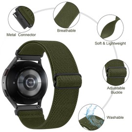 GloryFit Smart Watch Bands, 22mm Elastic Nylon Watch Straps for GloryFit T80 T70 T60 T50 P99 P98 Smartwatch, Replacement Wristband Adjustable Sport Straps Fabric Breathable Lightweight (Black+Blue+Green)