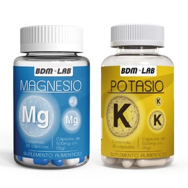 BDM LAB Pack Suplemento alimenticio Magnesio + Potasio 30 tabletas c/u