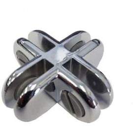 Only Garment Racks Chrome 4-Way Metal Glass Display Connector