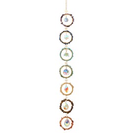 Healing Crystal Energy Wind Chime, 7 Chakra Crystal Sunlight Catcher, Meditation Home Decoration, Gem Wall Decoration, Birthday Gift, Healing Crystal Energy Sunlight Catcher