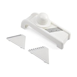 Farberware 5215832 Classic Mandoline Fruit and Vegetable Slicer with 3 Blades, White