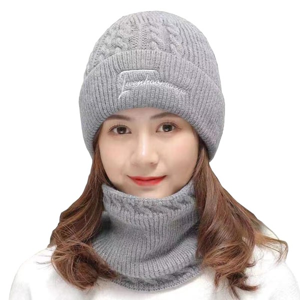 SOIMOE Women's Knit Hat, Neck Warmer, Knit Hat, Cold Protection,